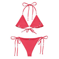 Clockwork pink logo string bikini