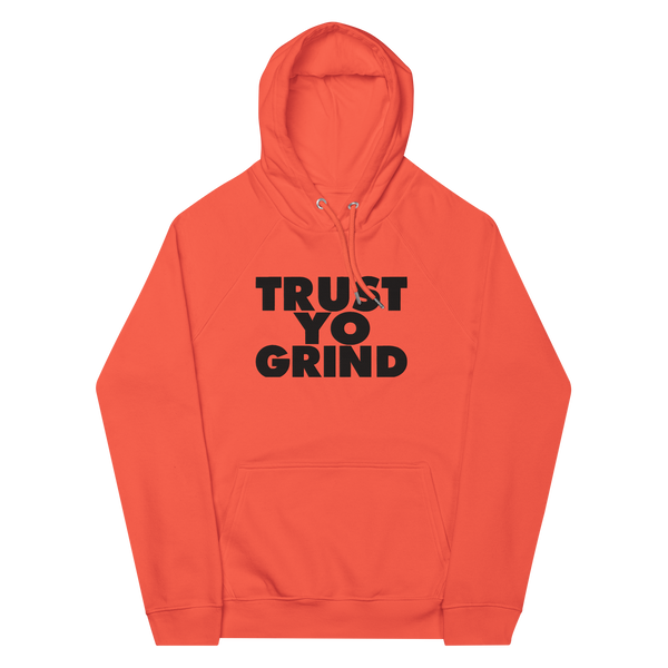 Orange Trust Yo Grind embroidered hoodie