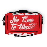 Red Clockwork No time to waste Duffle bag