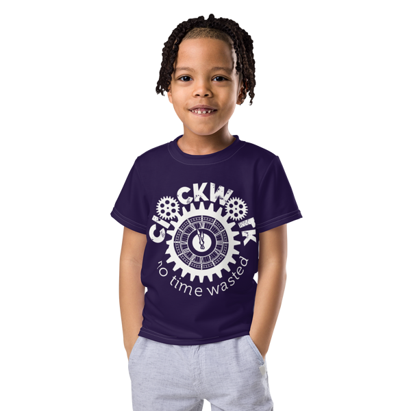 Purple Clockwork Kids crew neck t-shirt