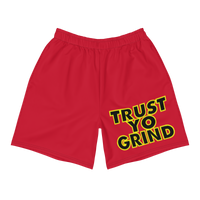 Trust Yo Grind Yellow, Black, Red Men's Athletic Long Shorts