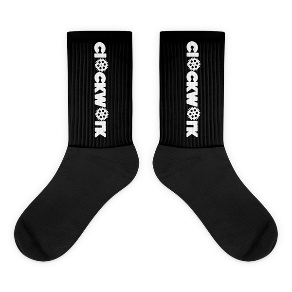 Clockwork word Black Socks