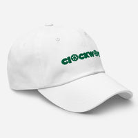 Green Clockwork Logo White Dad hat