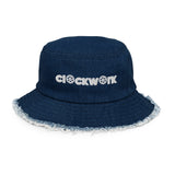 Clockwork Distressed denim bucket hat