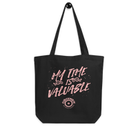 My Time Is Valuable Black Clockwork Eco Tote Bag
