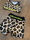Cheetah Print Clockwork Yoga Biker Shorts