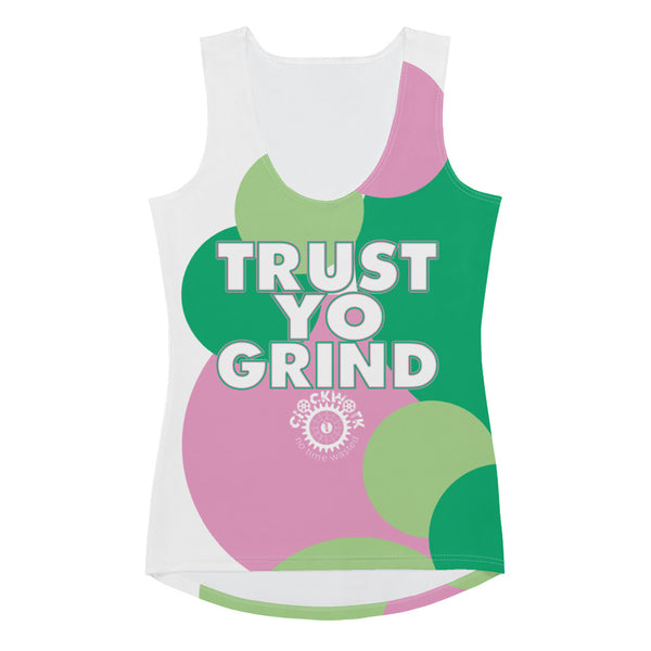 Trust Yo Grind Pink And Green Sublimation Cut & Sew Tank Top