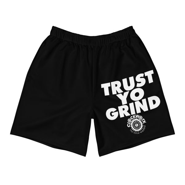 Trust yo grind Black Men's Athletic Long Shorts