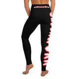 Red Black And White Yoga Leggings