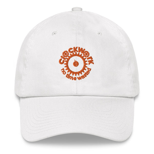 White and Orange Clockwork Dad hat