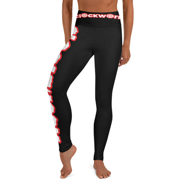 Red Black And White Yoga Leggings
