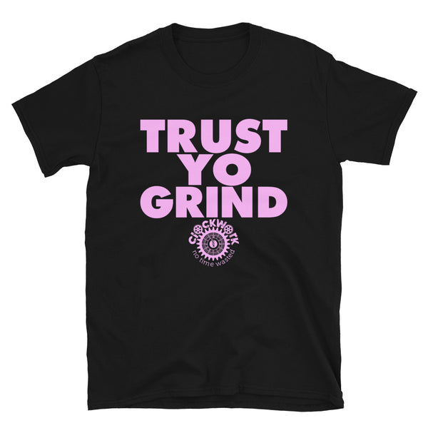 Trust Yo Grind Pink Logo Black Short-Sleeve Unisex T-Shirt