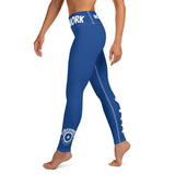 Clockwork Blue and White Logo Yoga Leggings