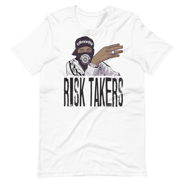 Clockwork Risk Takers White Short-Sleeve Unisex T-Shirt