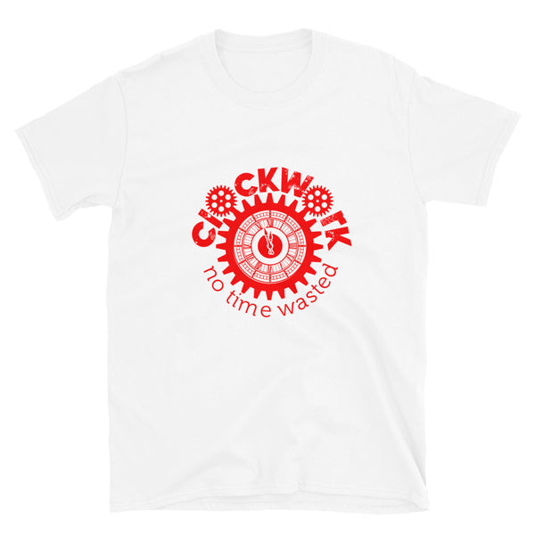 Red Clockwork logo white Short-Sleeve Unisex T-Shirt
